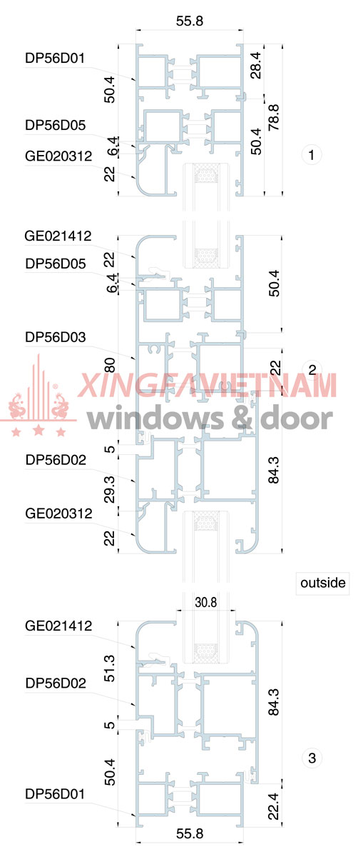 Cửa Sổ Mở Quay Có Cầu Hệ Dp56d 2