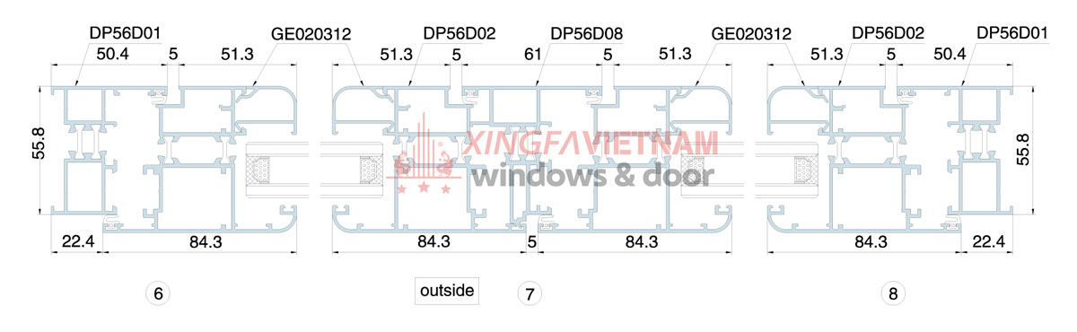 Cửa Sổ Mở Quay Có Cầu Hệ Dp56d 5