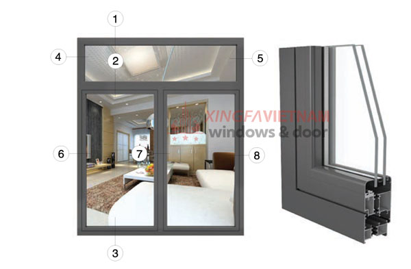 Cửa Sổ Mở Quay Có Cầu Hệ Dp56d
