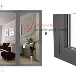 Cửa đi Mở Quay Có Cầu Hệ Dp56d 1