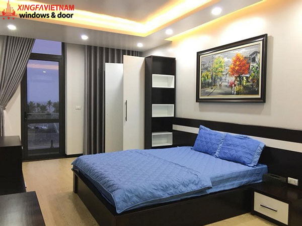 Mẫu Cửa nhôm Xingfa phòng ngủ cho các tòa nhà biệt thự sang trọng