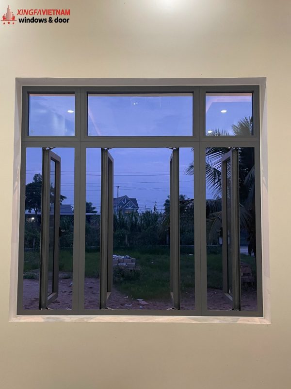 Cửa sổ mở quay 4 cánh nhôm Xingfa