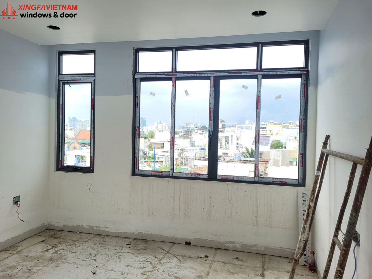 Cửa sổ mở trượt 4 cánh nhôm Xingfa nhập khẩu chính hãng