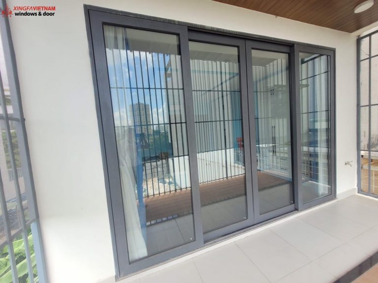 Thi công cửa mở trượt nhôm Xingfa tại nhà anh Duy Quận Thủ Đức