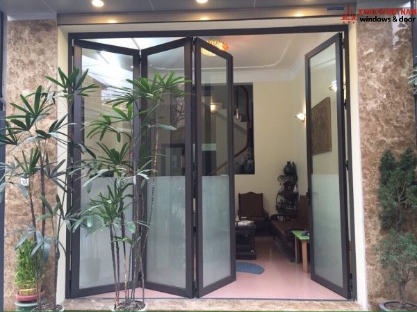 Cửa nhôm Xingfa 4 cánh mở xếp gấp