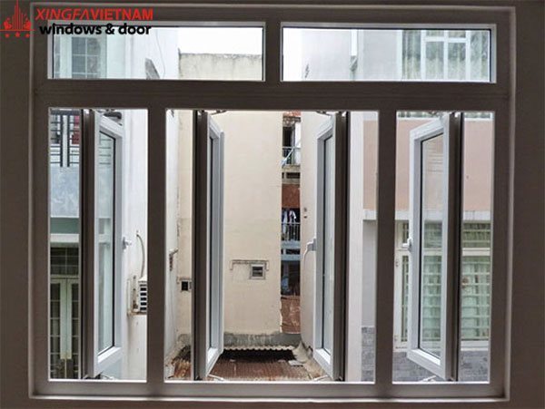 Mẫu cửa sổ mở quay 4 cánh nhôm Xingfa nhập khẩu chính hãng 100% tem đỏ Quảng Đông