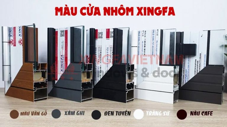 Top 5 màu sắc cửa nhôm Xingfa Quảng Đông được ưa chuộng nhất 2022.
