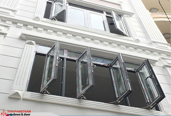 Cửa sổ mở quay 4 cánh nhôm Xingfa Quảng Đông tem đỏ chính hãng