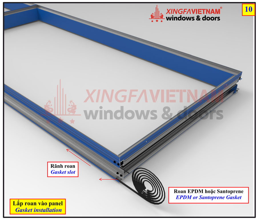 Gia công / Lắp ghép / Bắn keo Hệ thông vách kính Unitized