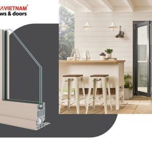 Cửa đi 3 Cánh Mở Lùa Lưới Chống Muỗi Châu âu Hệ Nhôm C Class 180