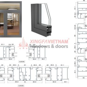 Cửa Sổ Mở Quay Hệ Ngoài Châu âu Nhôm C Class 65d 2