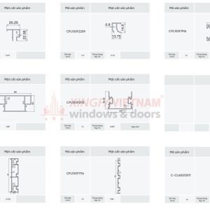 Mặt Cắt Hệ Nhôm C Class L100f 2