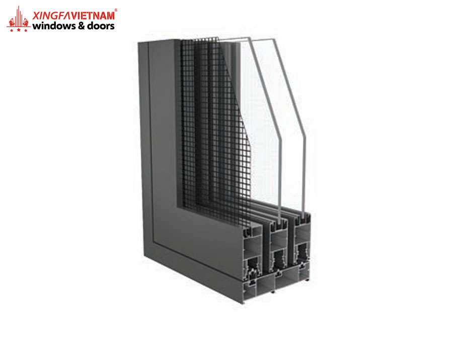 Thanh Profile Cửa đi Lùa 3 Ray Hệ Nhôm C-Class L100F