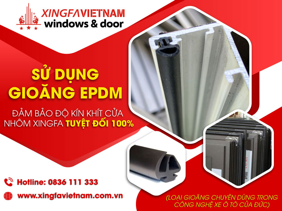Gioăng Kép EPDM chuyên dụng cho cửa Nhôm Xingfa