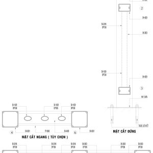 Mặt Cắt Kĩ Thuật Lan Can Trụ Song Nhôm
