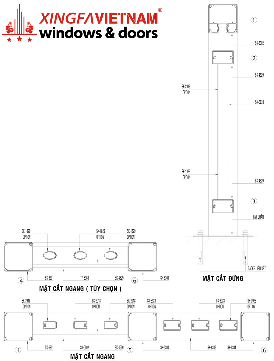 Mặt Cắt Kĩ Thuật Lan Can Trụ Song Nhôm Mặt Cắt Kĩ Thuật Lan Can Trụ Song Nhôm