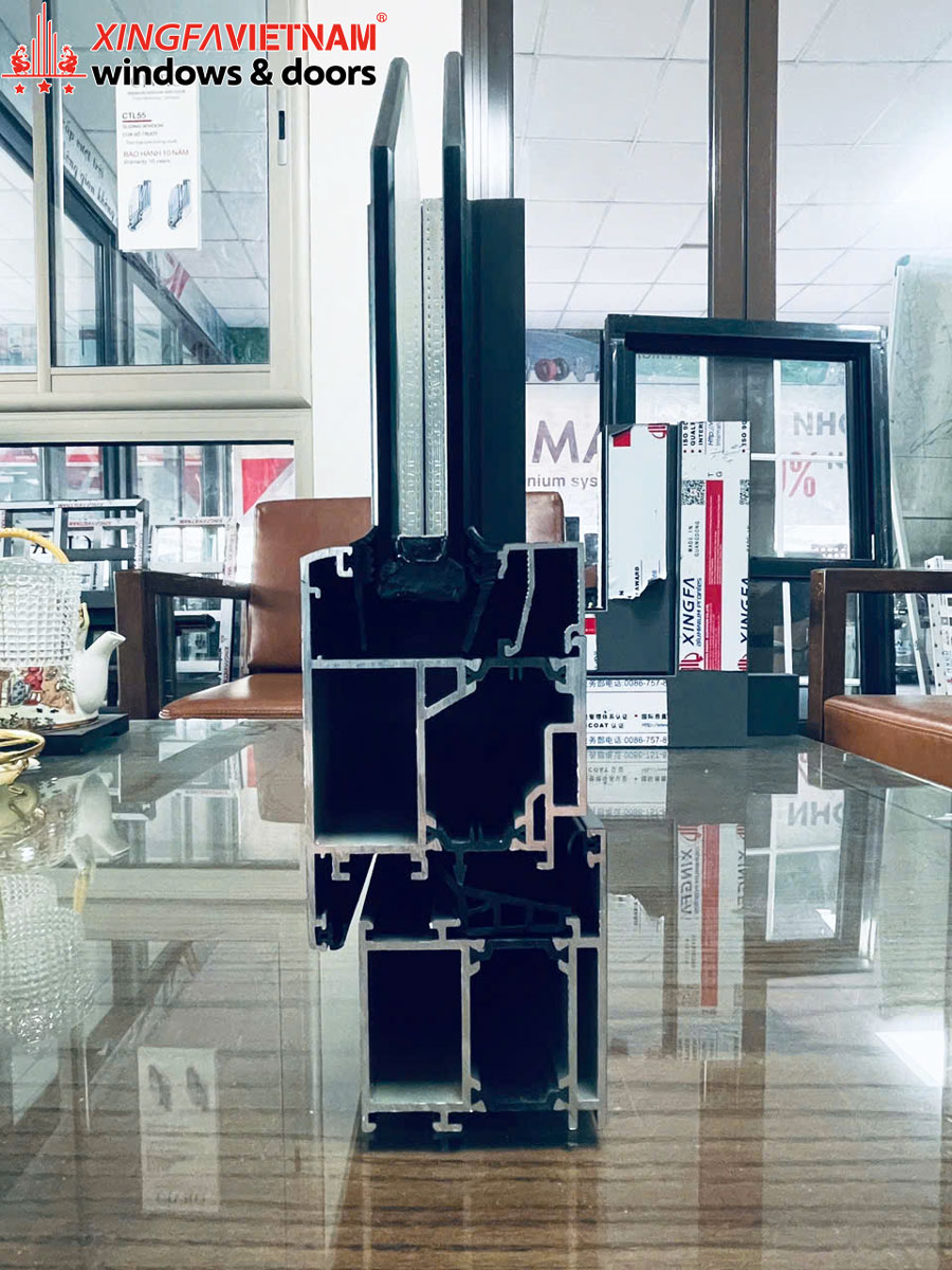 Thanh Profile Nhôm Cầu Cách Nhiệt Bản Lớn Bản Lề âm 4 Thanh Profile Nhôm Cầu Cách Nhiệt Bản Lớn Bản Lề âm 4