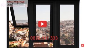 Cửa Sổ Mở Hất 3 Cánh Nhôm Xingfa Quảng Đông Tem đỏ Màu đen Tuyền