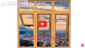 Cửa Sổ Mở Hất 3 Cánh Nhôm Xingfa Quảng Đông Tem đỏ Màu Vân Gỗ