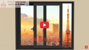 Cửa Sổ Mở Trượt 2 Cánh Nhôm Xingfa Quảng Đông Tem đỏ Màu đen Tuyền