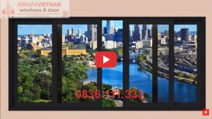 Cửa Sổ Mở Trượt 4 Cánh Nhôm Xingfa Quảng Đông Tem đỏ Màu đen Tuyền