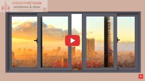 Cửa Sổ Mở Trượt 4 Cánh Nhôm Xingfa Quảng Đông Tem đỏ Màu Xám Ghi