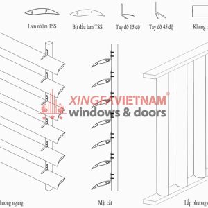 Mặt Cắt Kĩ Thuật Lam Chắn Nắng Lá Liễu