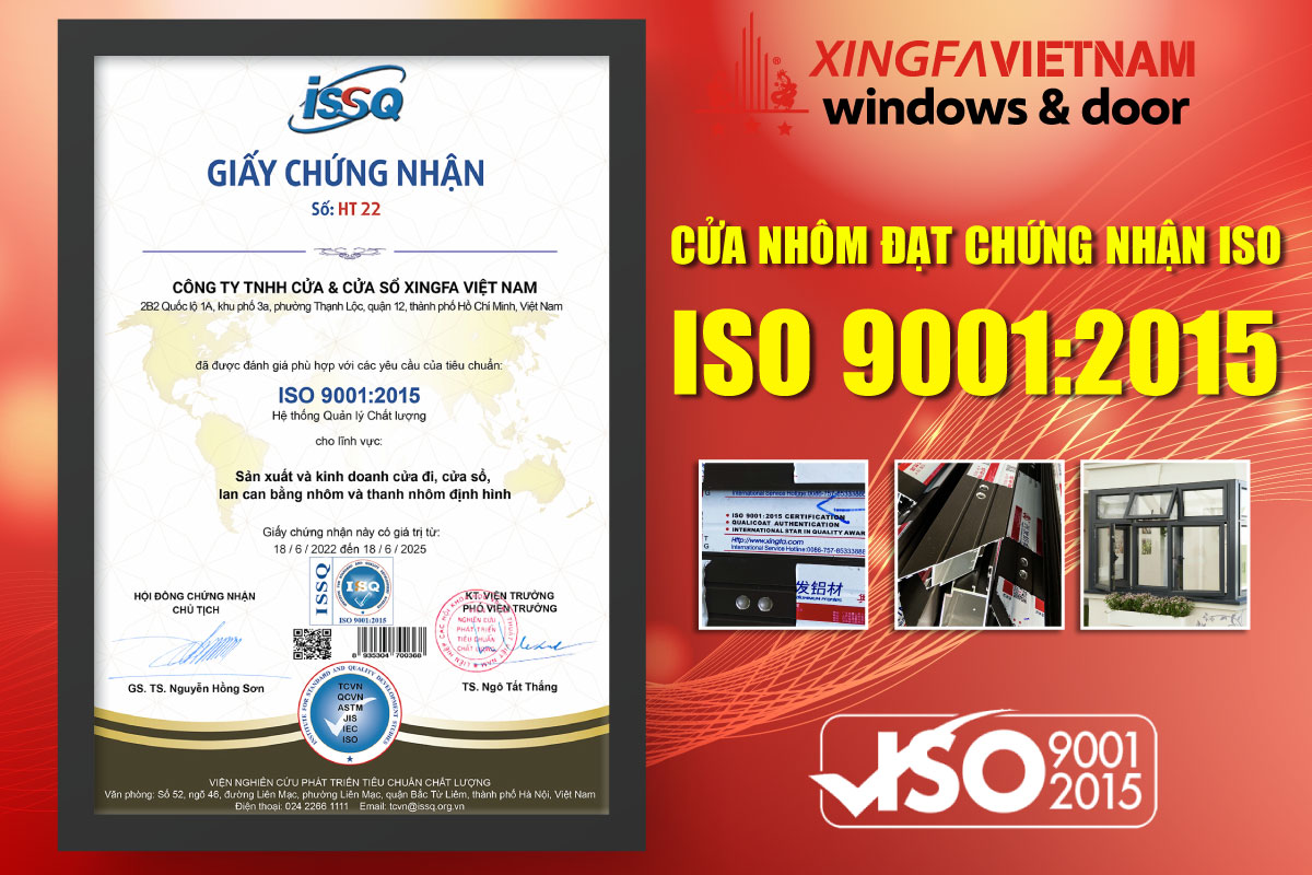 Cua Nhom Xingfa Dat Chung Nhan Iso 9001 2015